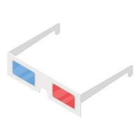 Cinema 3d glasses icon, isometric style vector