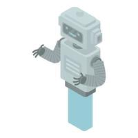 icono de chatbot retro, estilo isométrico vector