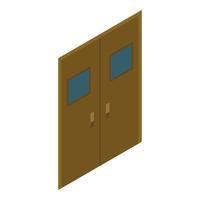 Surgical room doors icon, isometric style vector