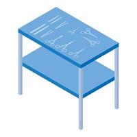 Surgery tool table icon, isometric style vector