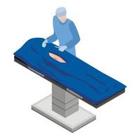 Surgery doctor with scalpel icon, isometric style vector