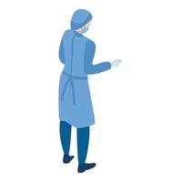 Surgery doctor in work icon, isometric style vector