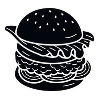 icono de hamburguesa doble, estilo simple vector