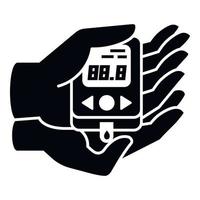 Glucometer icon, simple style vector