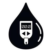 Glucose meter icon, simple style vector
