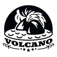 Volcano logo, simple style vector