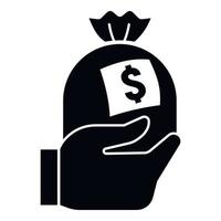 Money bag icon, simple style vector