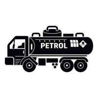 Petrol truck tank icon, simple style vector