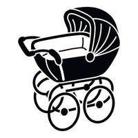 Retro stroller icon, simple style vector