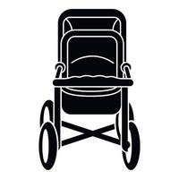 Parent baby stroller icon, simple style vector