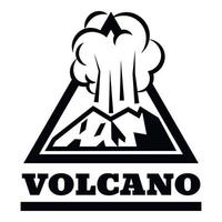 Exploding volcano logo, simple style vector