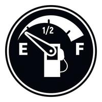 icono de indicador de coche de combustible vacío, estilo simple vector