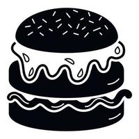Street food burger icon, simple style vector