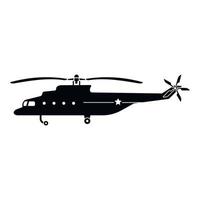 Army helicopter icon, simple style vector