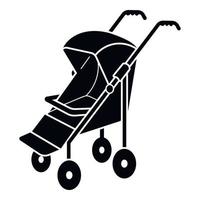 Modern small stroller icon, simple style vector