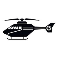 icono de helicóptero de rescate, estilo simple vector