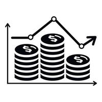 Money coins graph icon, simple style vector