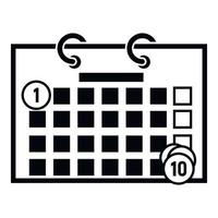 Money calendar icon, simple style vector