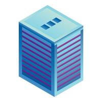 Modern city building icon, isometric style vector