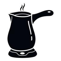 icono de la olla de la cafetera, estilo simple vector