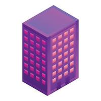 icono de edificio de hotel, estilo isométrico vector