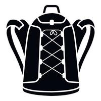 Retro backpack icon, simple style vector