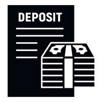 Money deposit icon, simple style vector