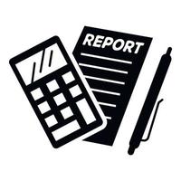 Finance report icon, simple style vector