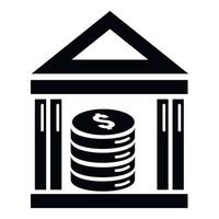 Money deposit bank icon, simple style vector