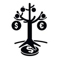 icono de árbol de dinero, estilo simple vector