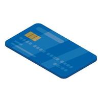 Credit card icon, isometric style vector