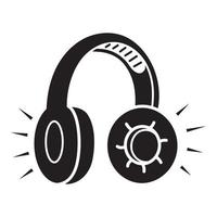 icono de auriculares dj, estilo simple vector