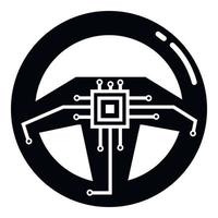 Smart steering wheel icon, simple style vector