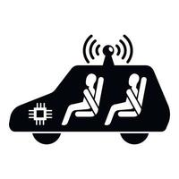 Test driverless car icon, simple style vector