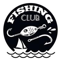 logotipo del club de pesca en el mar, estilo simple vector