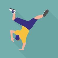 Break dancer icon, flat style vector