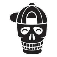 icono de gorra de béisbol del cráneo, estilo simple vector