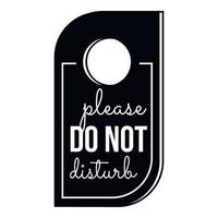 Dont disturb hotel tag icon, simple style vector
