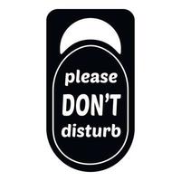 Please dont disturb door tag icon, simple style vector