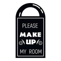 Make up room door tag icon, simple style vector