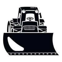 tractor, excavadora, icono, simple, estilo vector