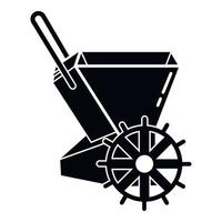 Mechanical hand seeder icon, simple style vector