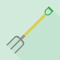 Garden fork icon, flat style vector