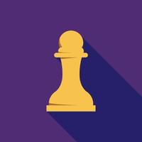 White pawn icon, flat style vector