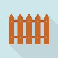 icono de valla de madera para el hogar, estilo plano vector