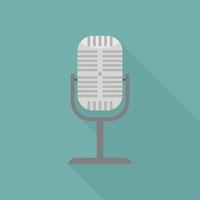 Microphone icon, flat style vector