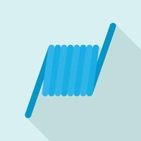 Blue metal coil icon, flat style vector