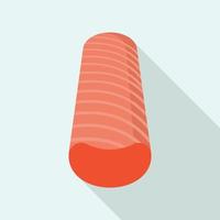 Red fish stick icon, flat style vector