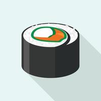 Salmon sushi icon, flat style vector