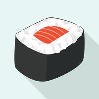 icono de rollo de sushi, estilo plano vector